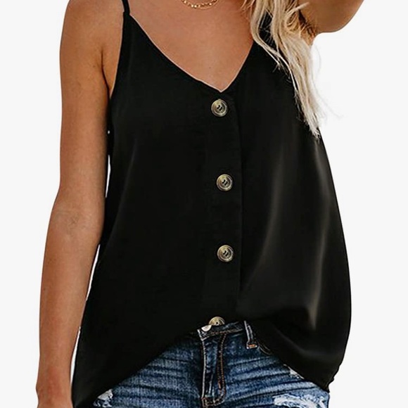 NWT Super Cute Button Tank Top - Picture 2 of 4